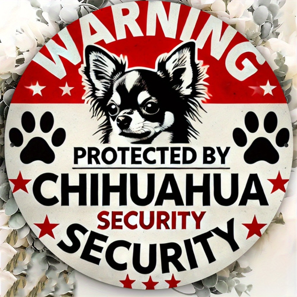 Home Yard Security - ป้ายโลหะทรงกลมลาย 