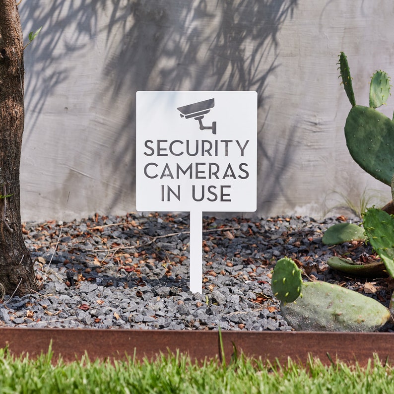 Home Yard Security - ป้ายเตือนกล้องวงจรปิด - ป้ายเตือนทรัพย์สินเหล็กแข็งแรงทนทานทันสมัยสำหรับบ้านและธุรกิจเพื่อการเฝ้าระวังและป้องกัน