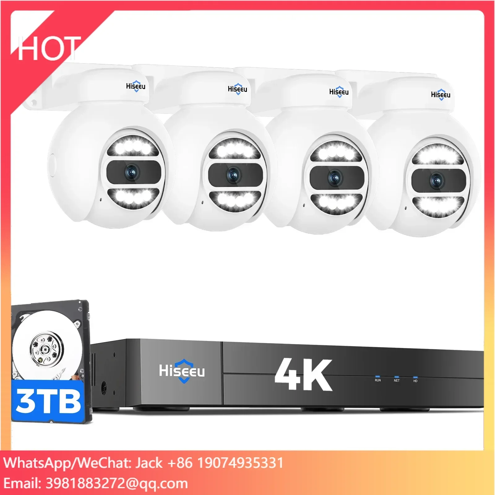 Home Security And Camera System - ชุดกล้องวงจรปิด Hiseeu ระบบติดตามอัตโนมัติ 5MP PoE NVR