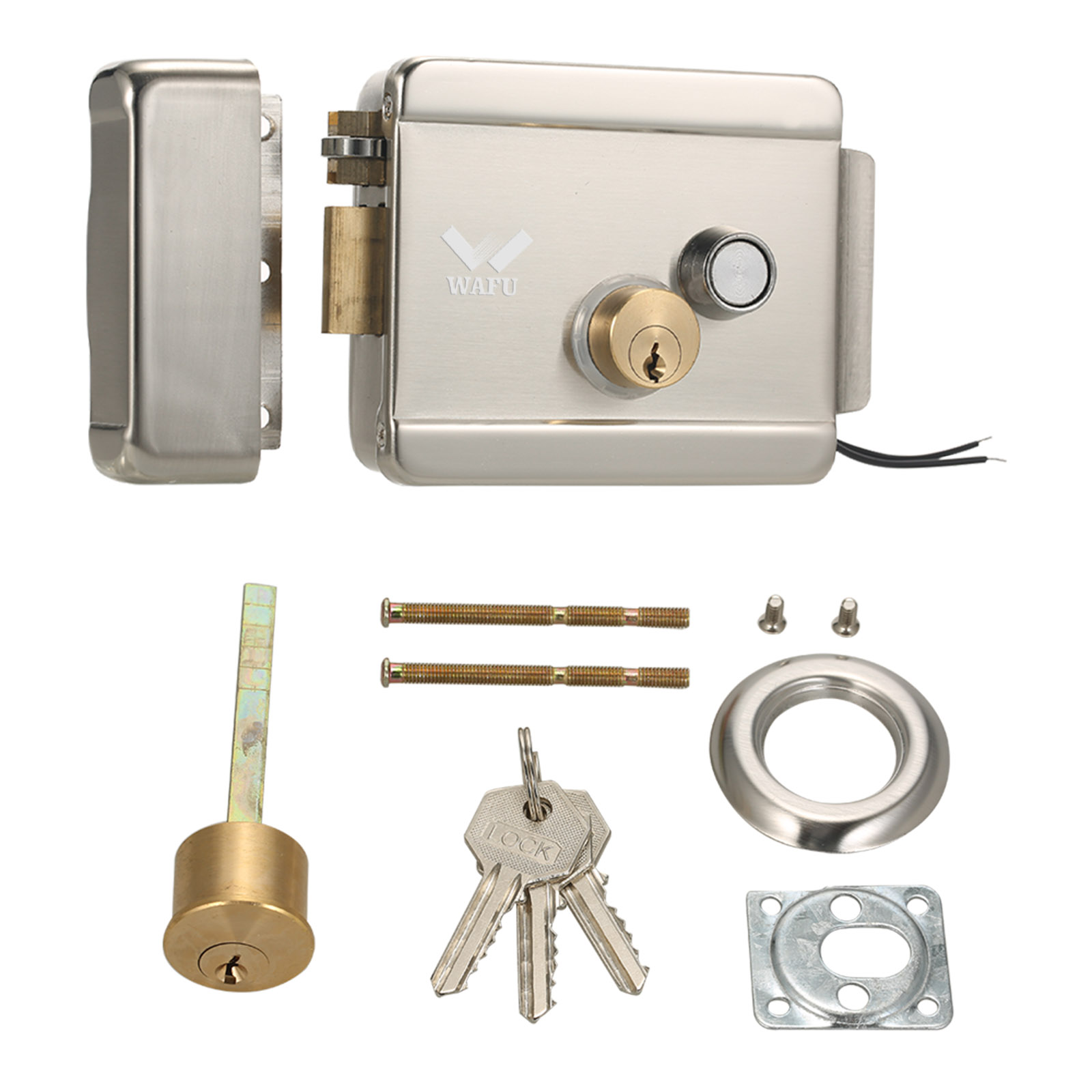 Home Security Gate - WAFU สมาร์ทประตูไฟฟ้าประตูล็อค Secure Electric METALLIC ล็อคประตูล็อคอิเล็กทรอนิกส์ควบคุมประตูสําหรับ