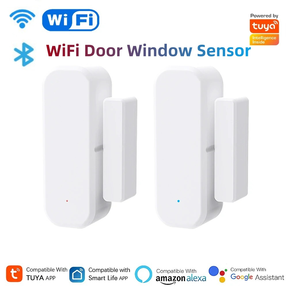 Home Security Gate - ทูย่า ไวไฟสมาร์ทเซ็นเซอร์ประตูหน้าต่างเครื่องตรวจจับเปิดปิดระบบเตือนภัยการรักษาความปลอดภัยภายในบ้านระบบป้องกันการโจรกรรมควบคุมด้วยเสียงอเล็กซา กูเกิล โฮม