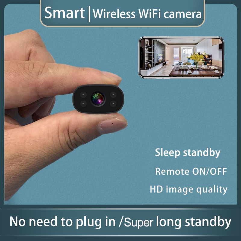 Home Security Features - กล้องรักษาความปลอดภัยภายในบ้านไร้สายขนาดเล็ก กล้อง IP พร้อมฟังก์ชั่นปลุกด้วยรีโมทและโหมดสแตนด์บายอัจฉริยะ พร้อมแบตเตอรี่ที่ใช้งานได้ยาวนาน