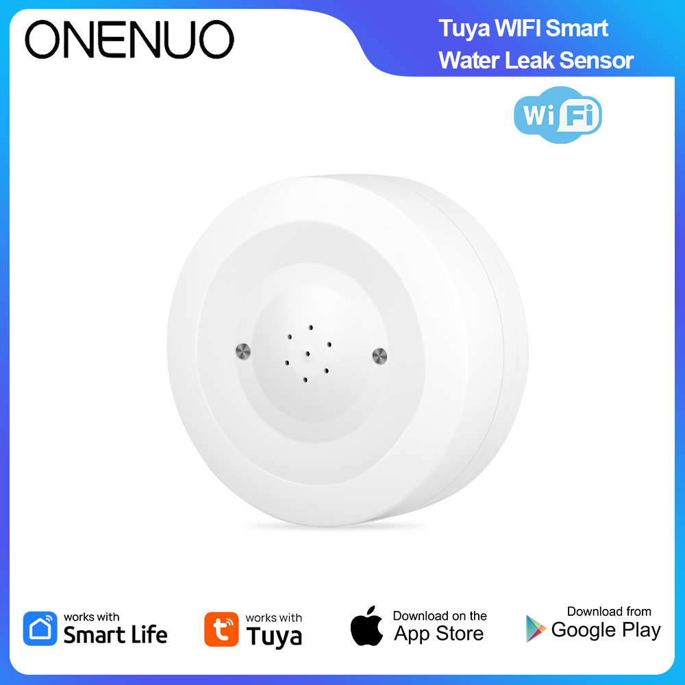 Home Security Business - ONENUO WiFi Tuya เซ็นเซอร์ตรวจจับน้ำรั่ว เครื่องตรวจจับน้ำท่วม IP55