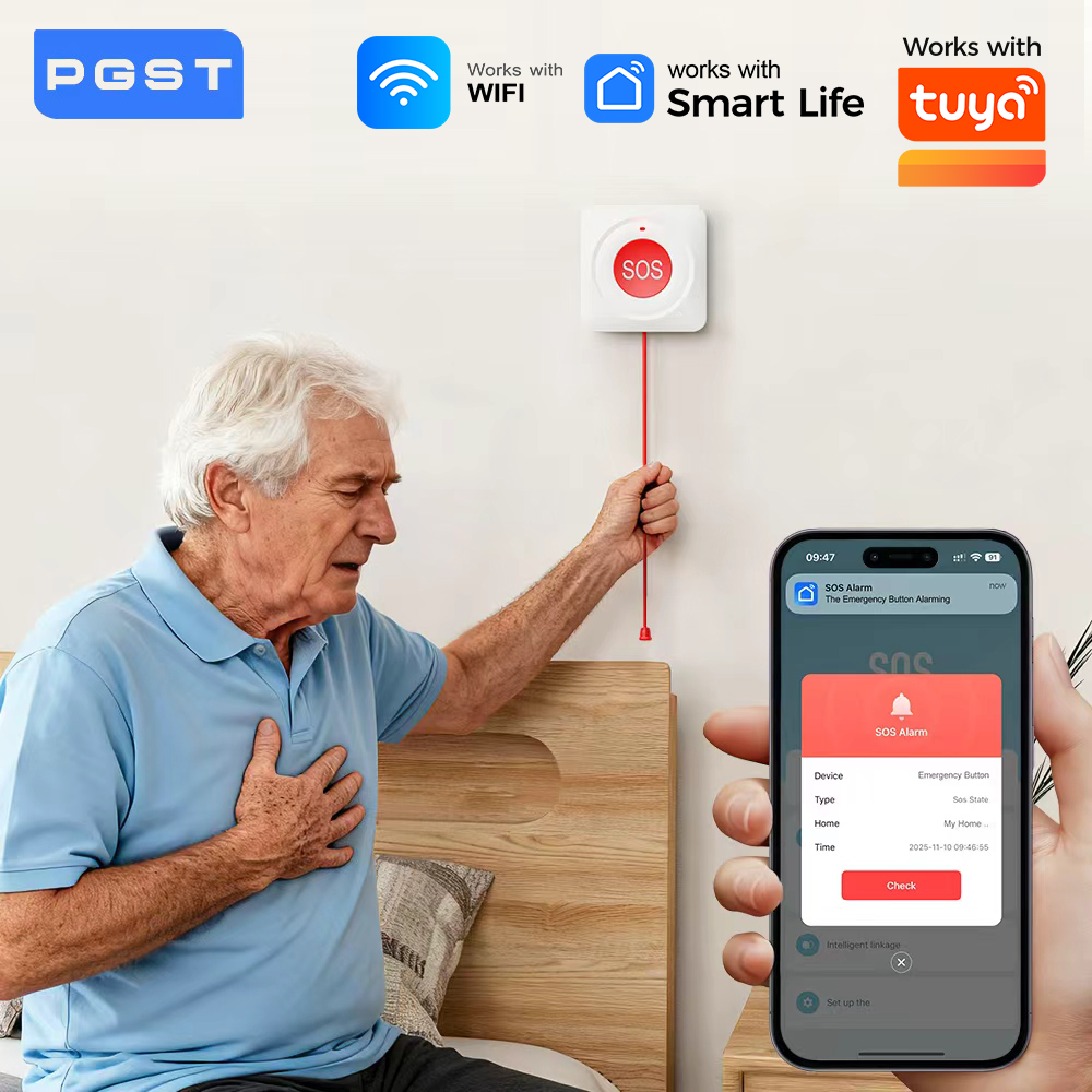 Home Security Business - ปุ่มกด WIFI Zigbee SOS ใช้งานร่วมกับโทรศัพท์ Tuya