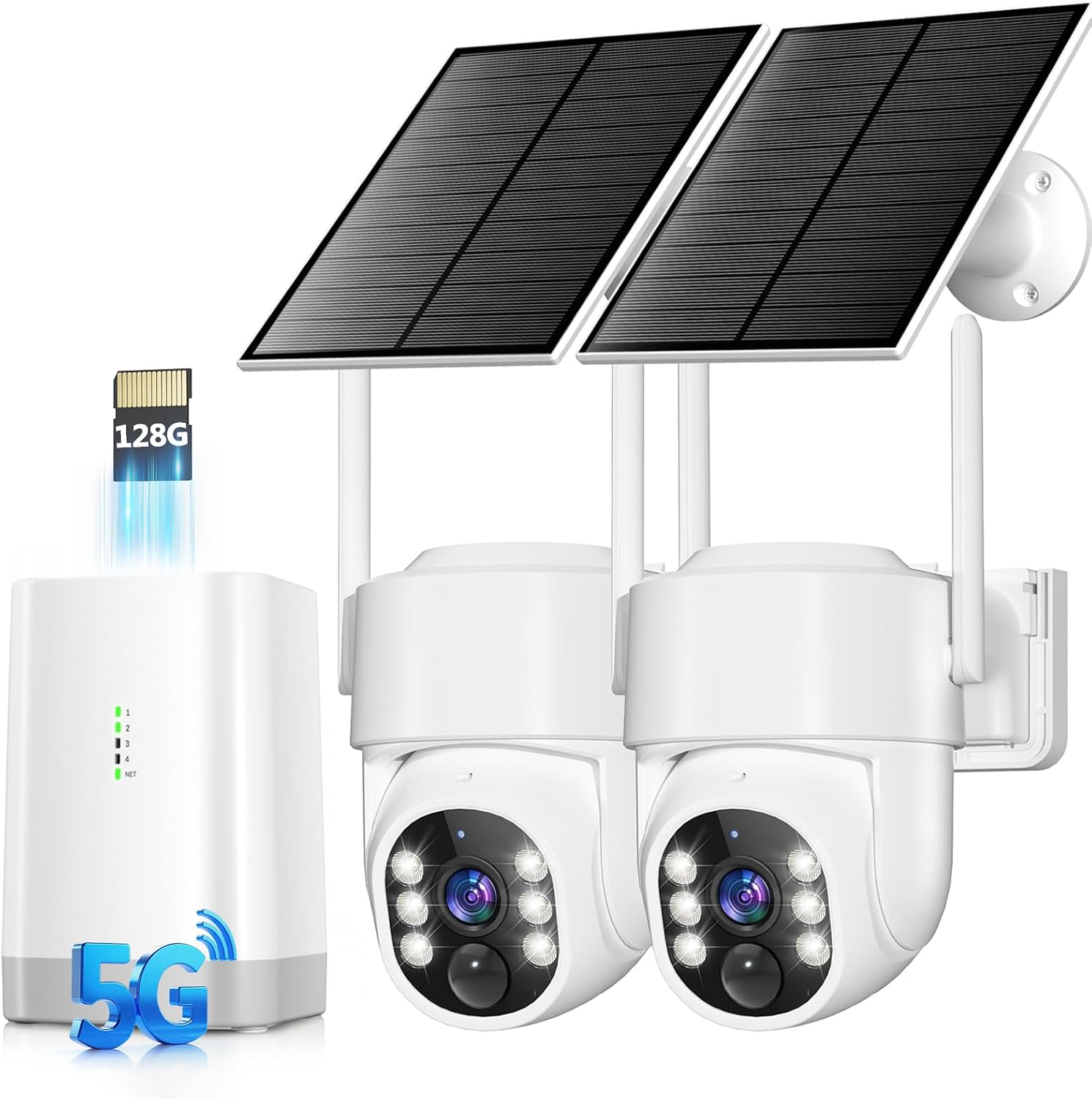 Home Security Cameras No Subscription - กล้องวงจรปิดไร้สายพลังงานแสงอาทิตย์สำหรับภายนอกอาคาร 360 องศา ° กล้อง PTZ,