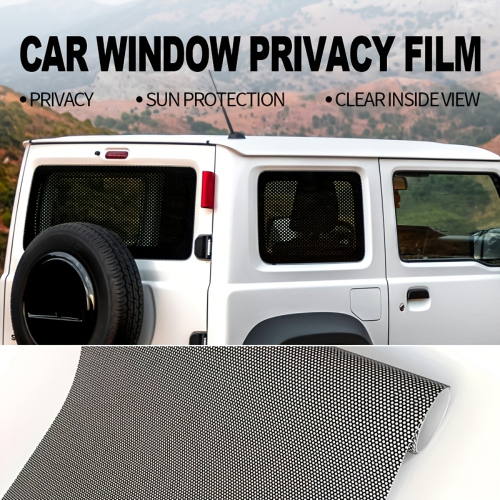 Home Security For Windows - ฟิล์มติดกระจกรถยนต์แบบม้วน สีดำ ลายฉลุ ป้องกันการมองเห็นจากด้านหนึ่ง ฟิล์มกันแสงแบบมองทะลุได้ ติดตั้งง่ายด้วยกาวในตัว