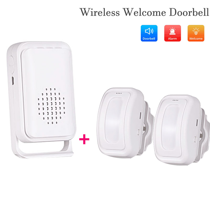 Home Security Gate - กริ่งประตูต้อนรับแบบไร้สายเครื่องตรวจจับอินฟาเรดเซ็นเซอร์ตรวจจับการเคลื่อนไหว PIR ระบบแจ้งเตือนทางเข้าประตู