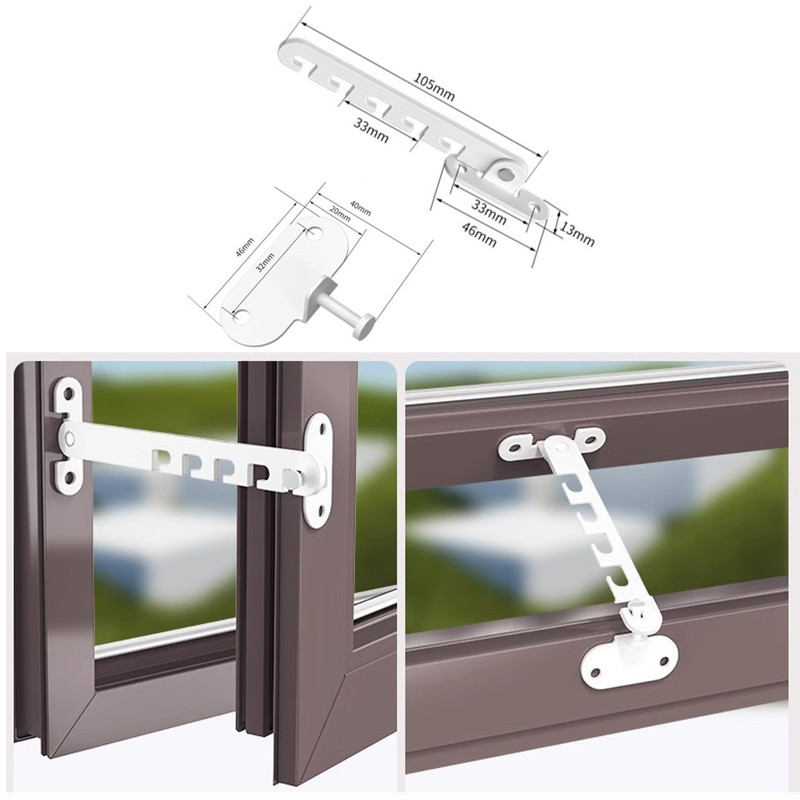 Home Security For Windows - ใหม่ด้านในหน้าต่าง Limiter ตําแหน่งสลัก Stopper Casement ลมรั้ง