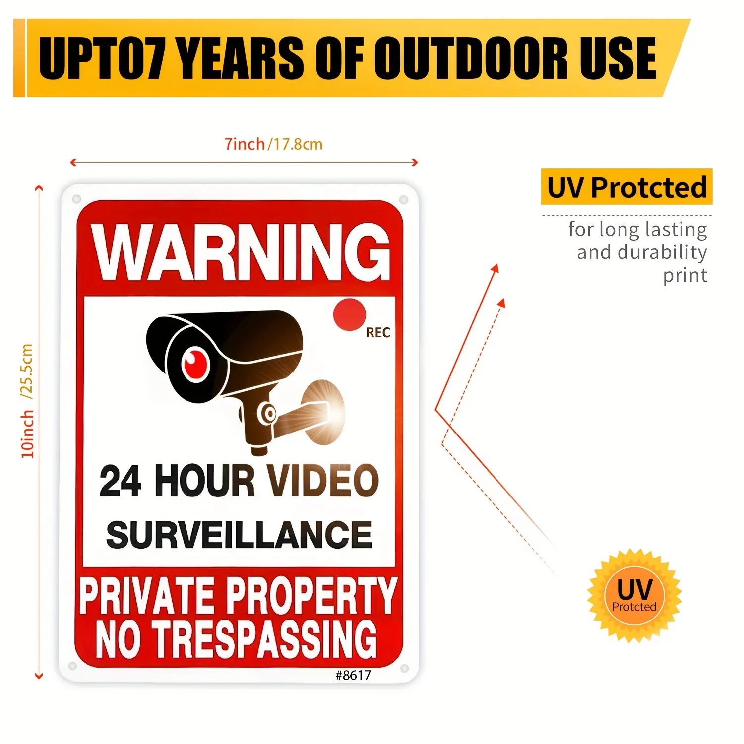 ป้ายเตือนกล้องวงจรปิดกลางแจ้ง  - Home Yard Security บทวิจารณ์และราคา