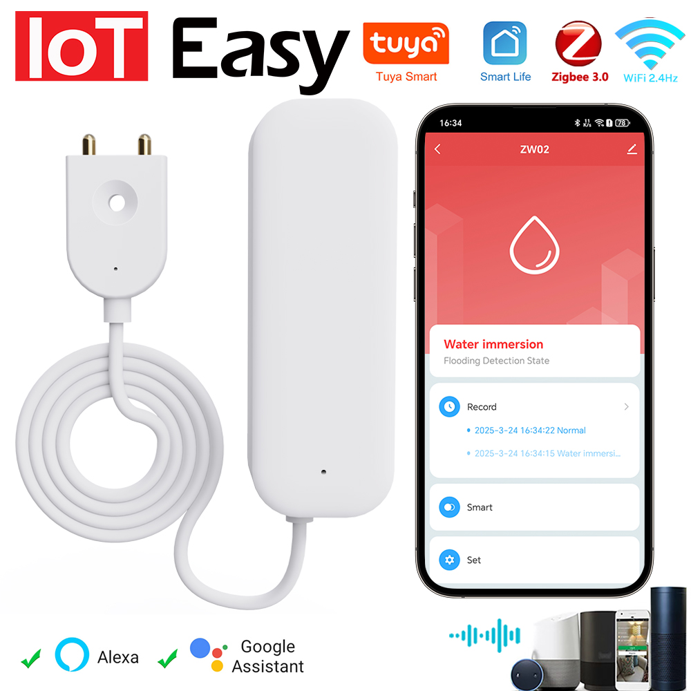 Tuya WiFi ZigBee Water Sensor  - Home Security Business บทวิจารณ์และราคา